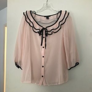 Contemporary pink chiffon blouse